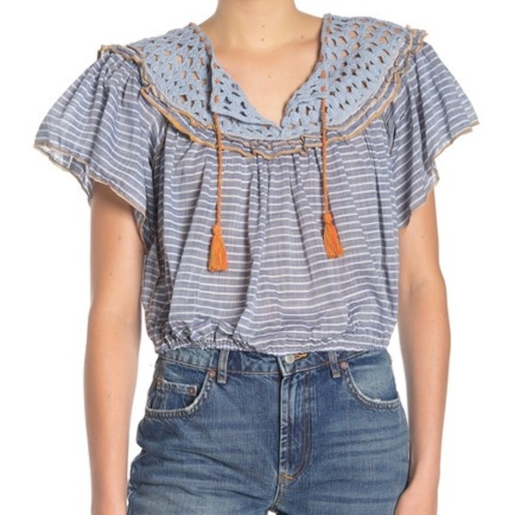 Free People Tops - Free People – Allora Allora Blouse BLUE / M